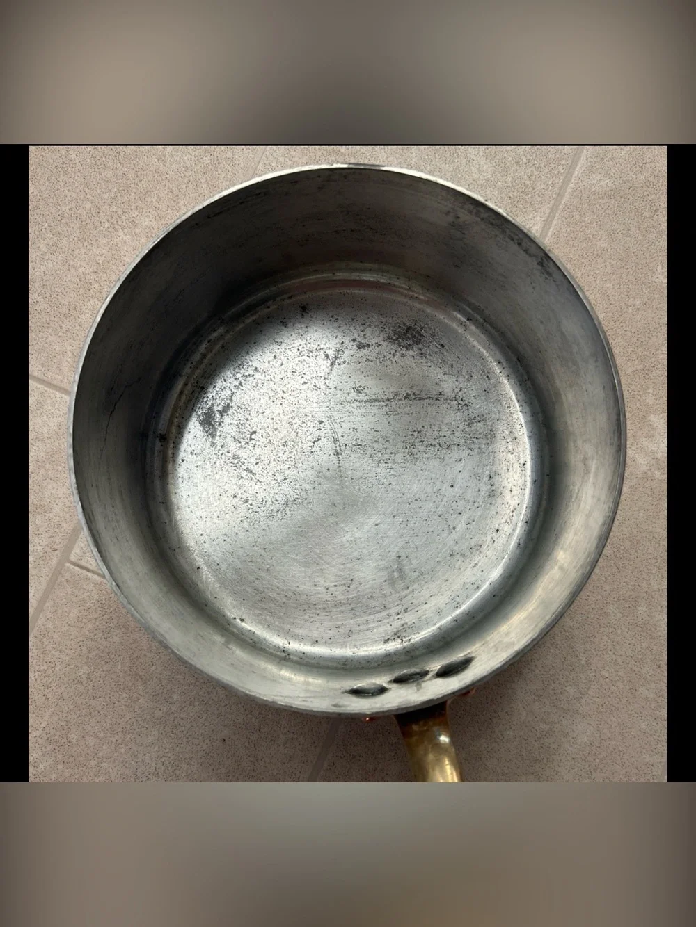 Made In France Copper Saucepan Pot 7.25 inch diameter Stylish Clean Cooking